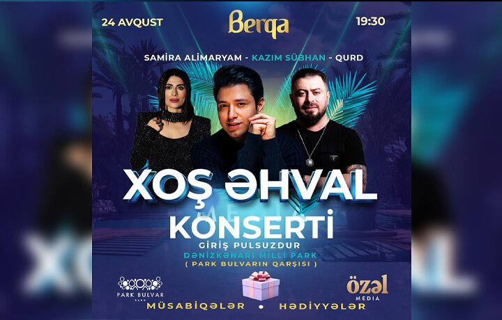 Park Bulvar qarşısında avqustun 24-ü  Kazım Sübhanın aparıcılığı ilə keçirilən möhtəşəm konsertdə ölkənin sevimli ulduzları, Samira Alimaryam və repçi Qurd səhnə aldılar.